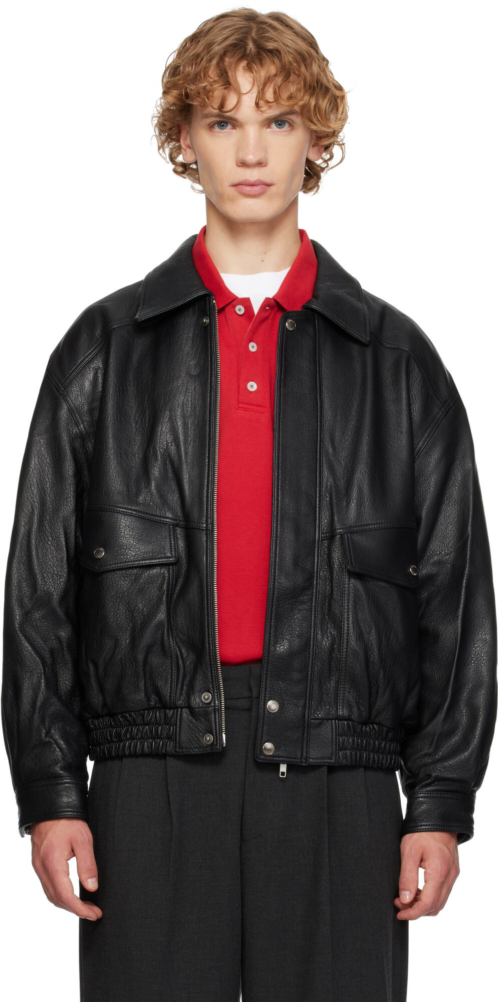 Dunst Black Oversized Vintage Leather Jacket
