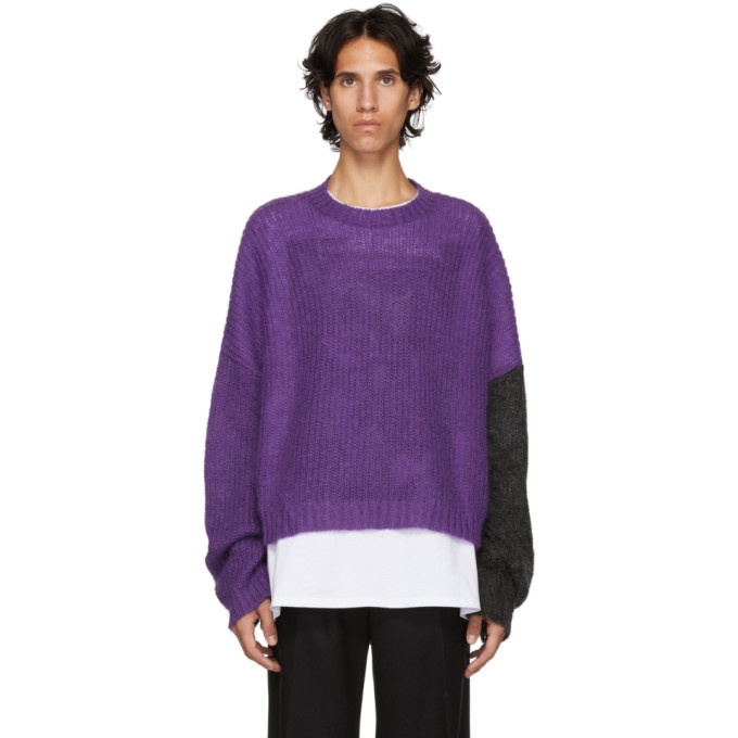 Photo: Johnlawrencesullivan Purple and Grey Knit Sweater