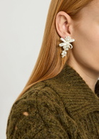 Simone Rocha Petite Bow Faux Pearl-embellished Earrings - One Size