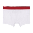 Diesel Three-Pack White and Red Fresh and Bright Boxer Briefs