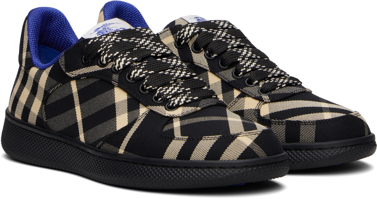 Burberry Black & Beige Check Terrace Sneakers