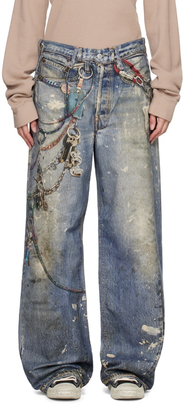 Photo: Acne Studios Blue Baggy Fit 1981F Jeans