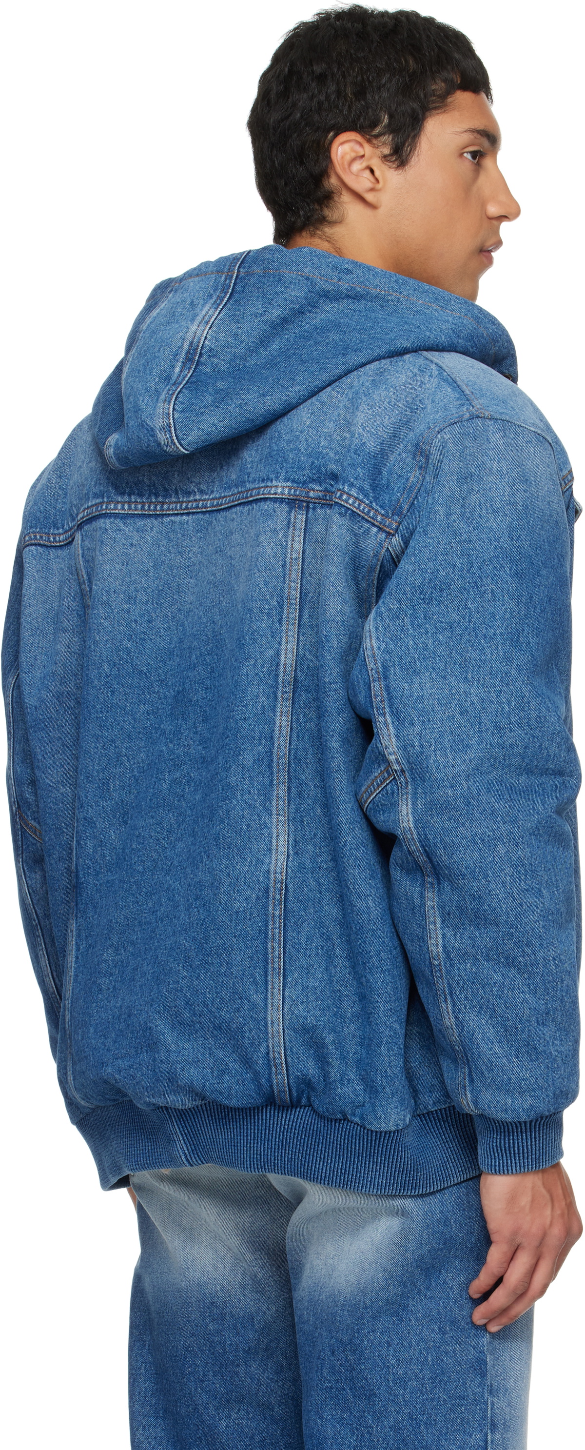 EGONlab Blue Hooded Denim Jacket
