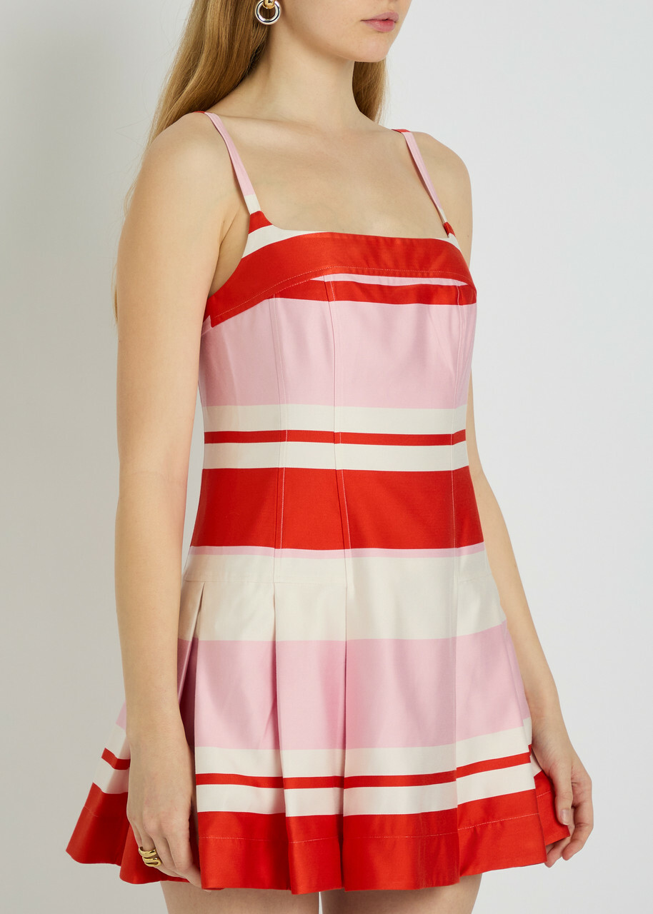 Simkhai Nelly Striped Woven Mini Dress Multicoloured