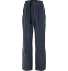 Chimala - Cotton Dobby-Corduroy Pleated Trousers - Blue