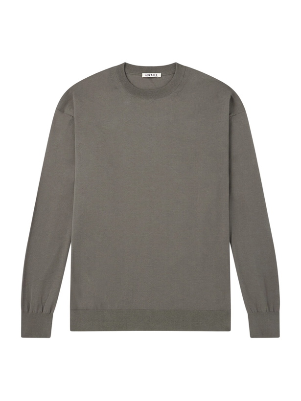 Photo: Auralee - Luster Knitted T-Shirt - Green