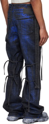 Ottolinger SSENSE Exclusive Black & Blue Signature Wrap Denim Jeans
