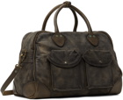 RRL Brown Leather Duffel Bag