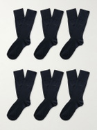 CDLP - Pack of Six Knitted Socks - Blue