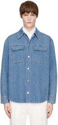 AMI Paris Blue Camp Collar Overshirt