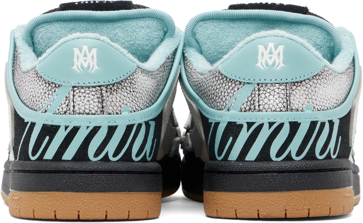 AMIRI Black & Blue XL Skel Top Low Sneakers
