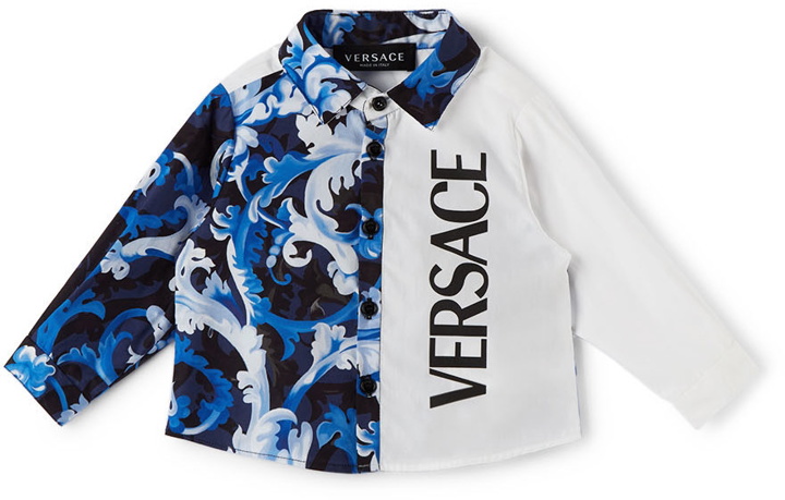 Photo: Versace Baby Blue & White Informal Baroccoflage Shirt