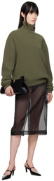 The Frankie Shop Black Peri Sheer Midi Skirt