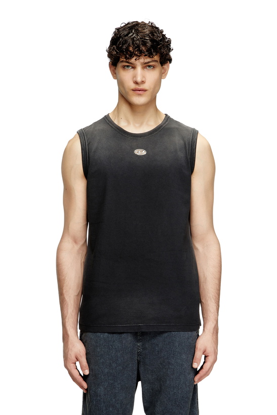 Photo: Diesel Faded tank top with cut-out Oval D - T-Shirts Mens in Black