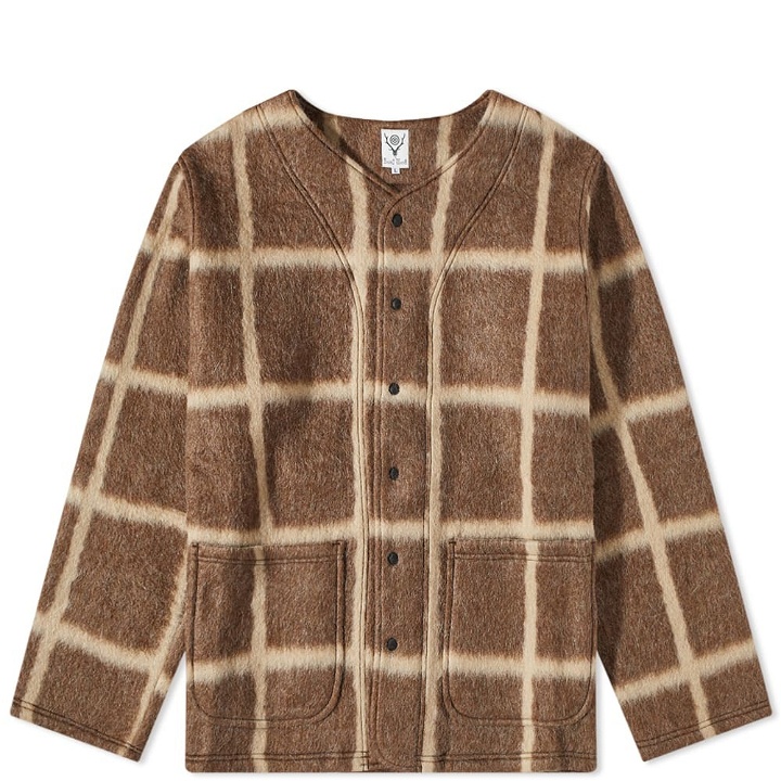 Photo: South2 West8 Men's Mohair P.P. Cardigan in Brown