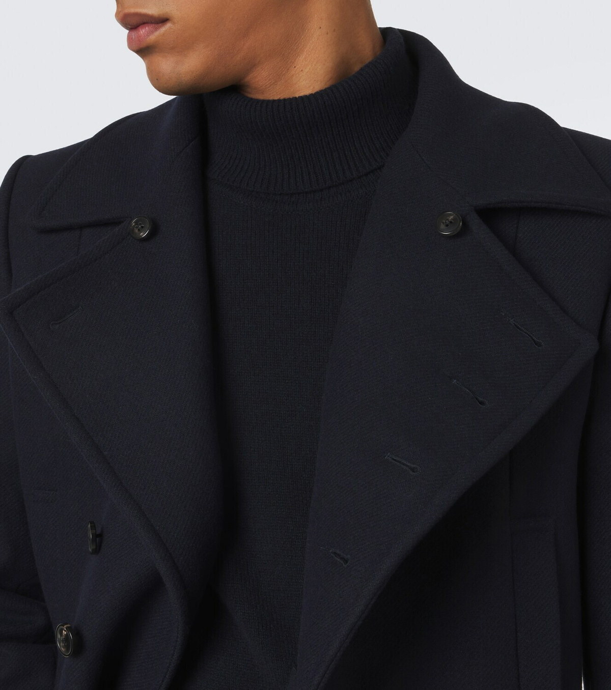 Dries Van Noten Double-breasted wool-blend twill coat