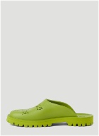 Perforated G Slip Ons in Green