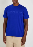 Canada Goose Vantage Logo-embroidered Cotton T-shirt Blue