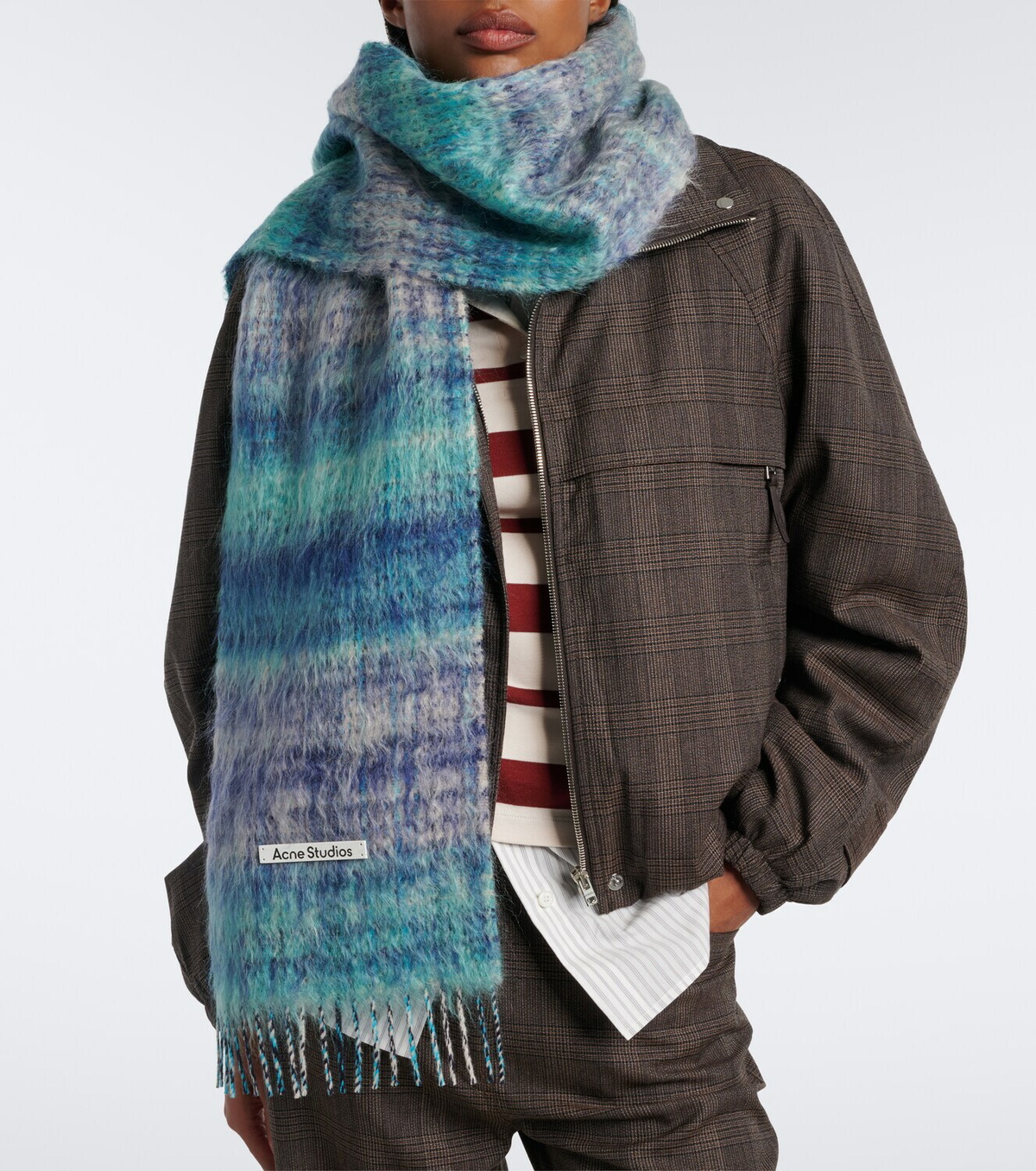 Acne Studios Fringed mohair and wool-blend scarf