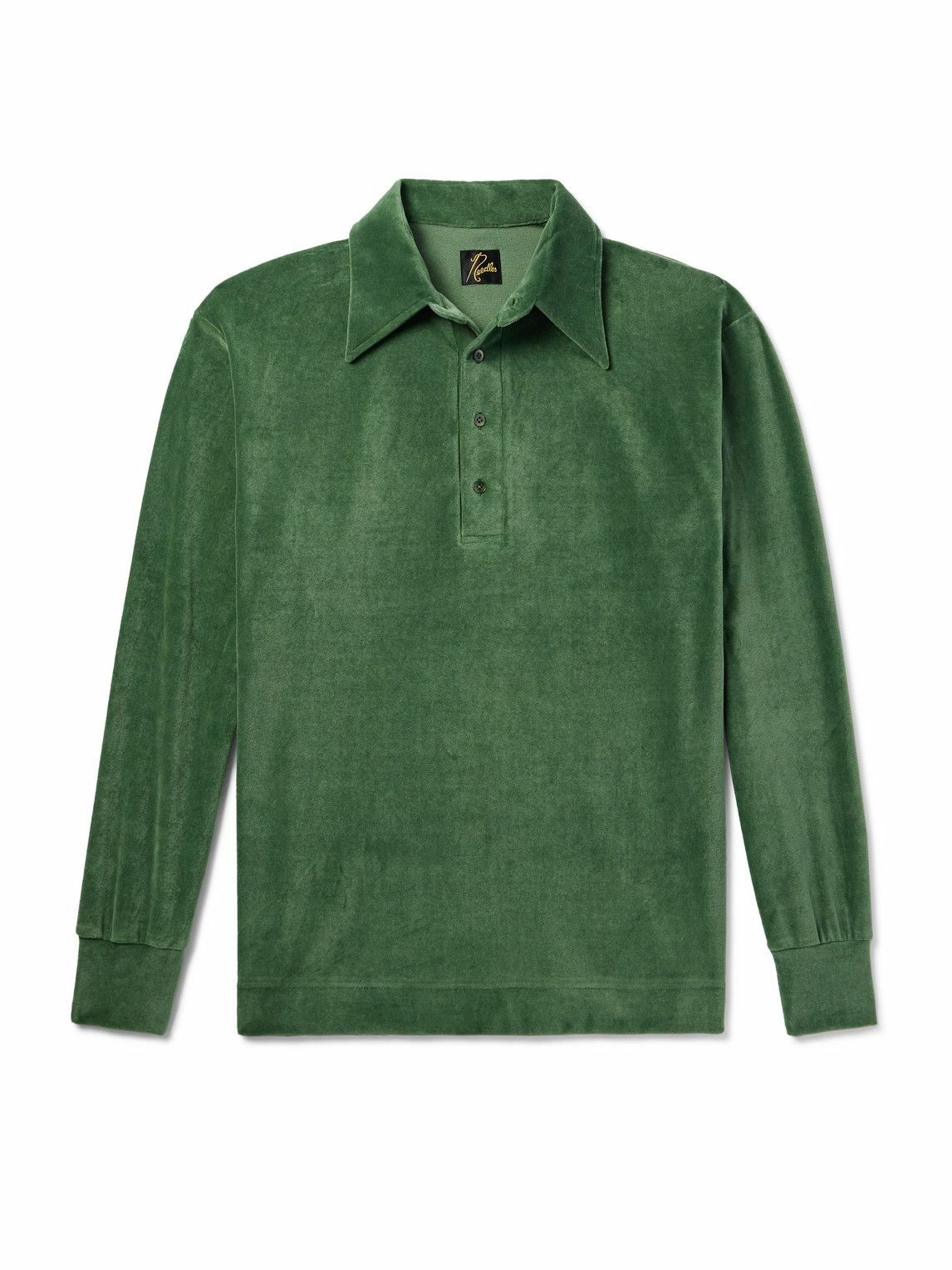 完売品【NEEDLES】L/S Polo Shirt - Cotton Needles L/S Polo Shirt Cotton Pique Black Polos Needles