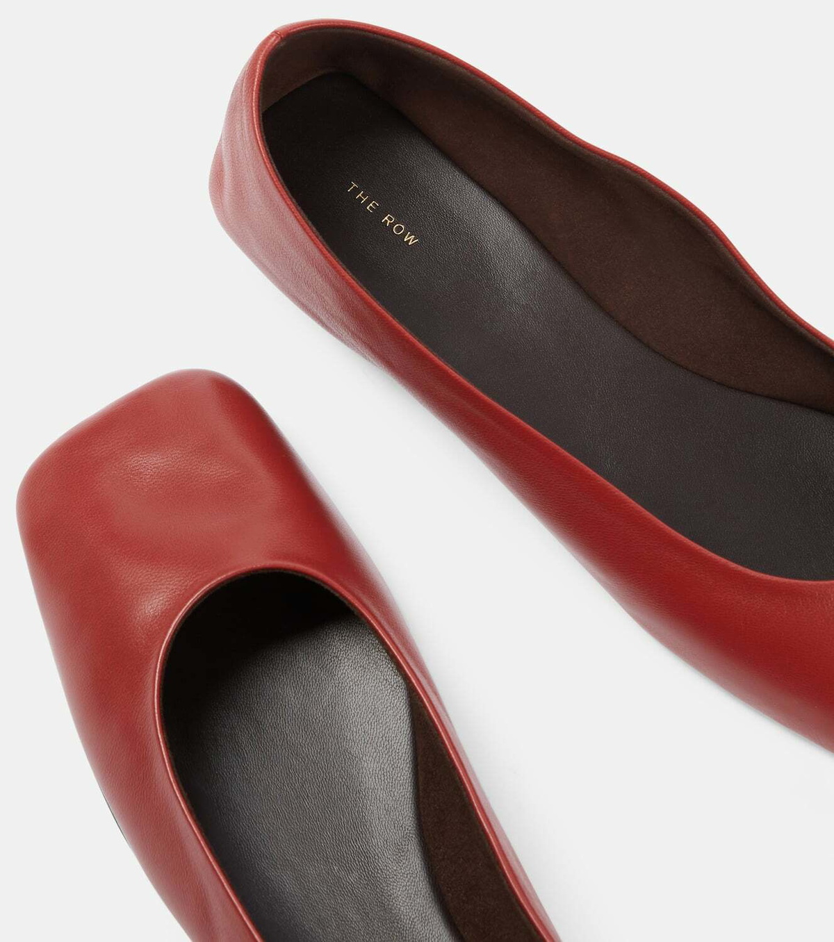 The Row Square leather ballet flats The Row