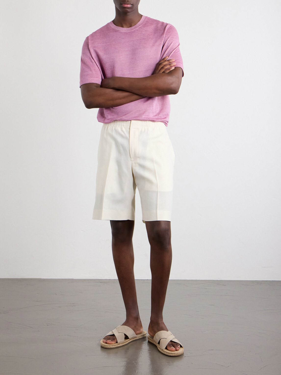 Zegna - Knitted Linen T-Shirt - Pink
