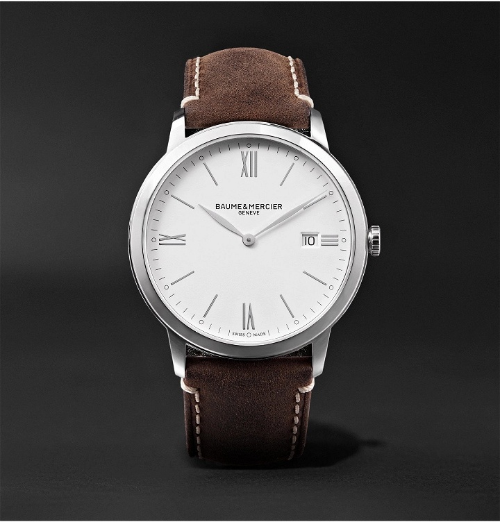 Photo: Baume & Mercier - My Classima 40mm Stainless Steel and Leather Watch, Ref. No. 10389 - White