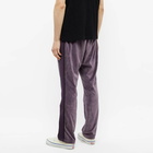 Needles Men's Velour Narrow Track Pant in Purple