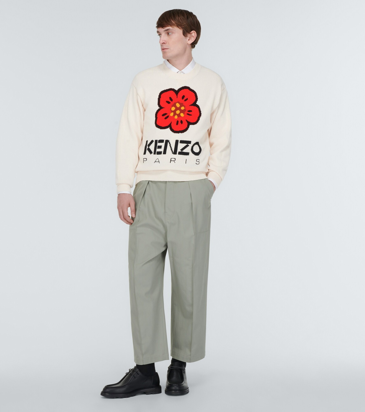 【送料&関税込】Kenzo Ivory Wool Blend Sweater Kenzo - Boke Flower cotton-blend sweater Kenzo