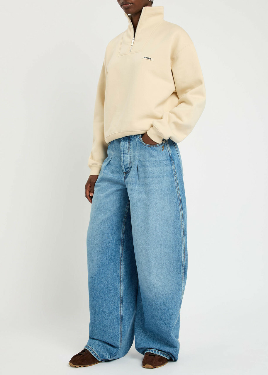 Jacquemus Le Camionneur Gros Grain Cotton Sweatshirt Beige