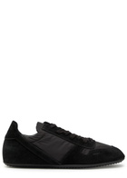 Rick Owens Panelled Nylon and Suede Sneakers Black