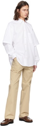 Le PÈRE White Double Sleeve Shirt