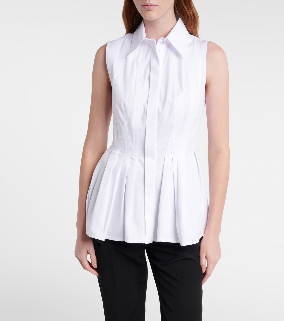 Sportmax Certosa peplum cotton poplin shirt