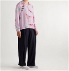 Flagstuff - Camp-Collar Printed Woven Shirt - Pink