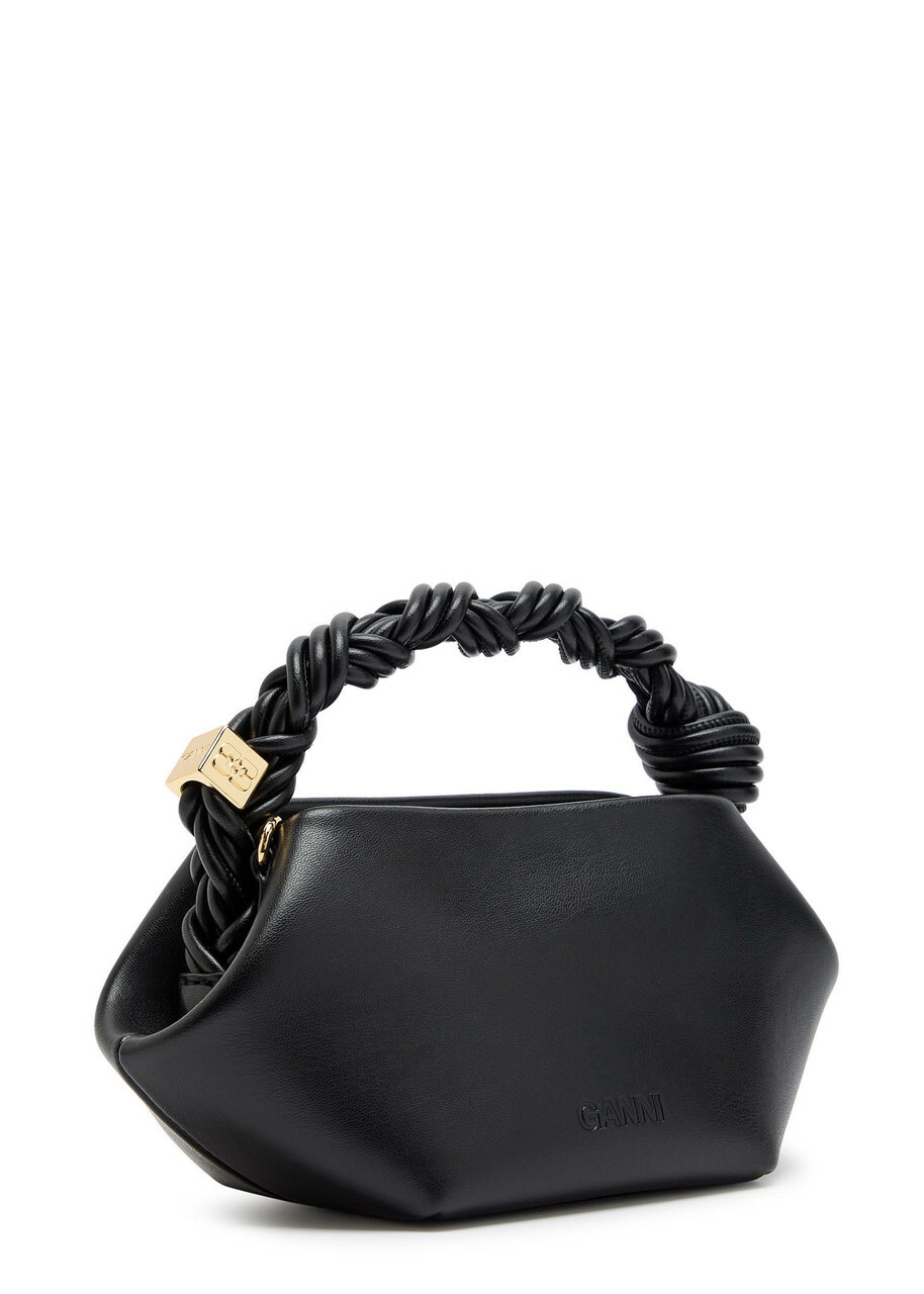Ganni Bou Mini Leather top Handle bag - Black - One Size