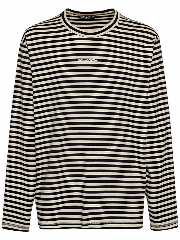 Photo: DOLCE & GABBANA - Striped Cotton Jersey T-shirt