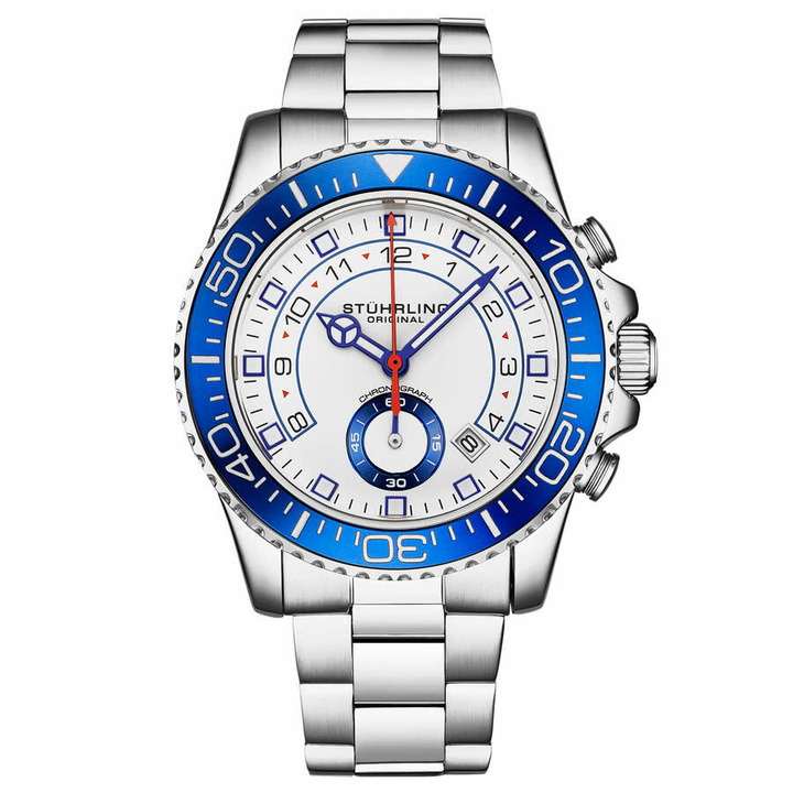 Photo: Stuhrling Original Aquadiver Quartz White Dial Mens Watch M16735