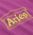 Aries - Logo-Print Cotton-Jersey T-Shirt - Men - Magenta
