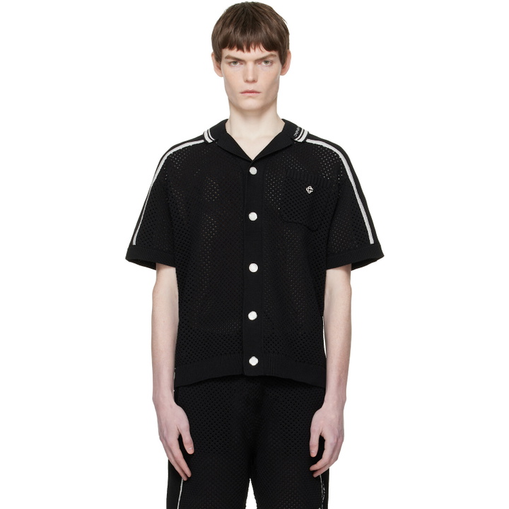Photo: Casablanca Black Short Sleeve Mesh Shirt