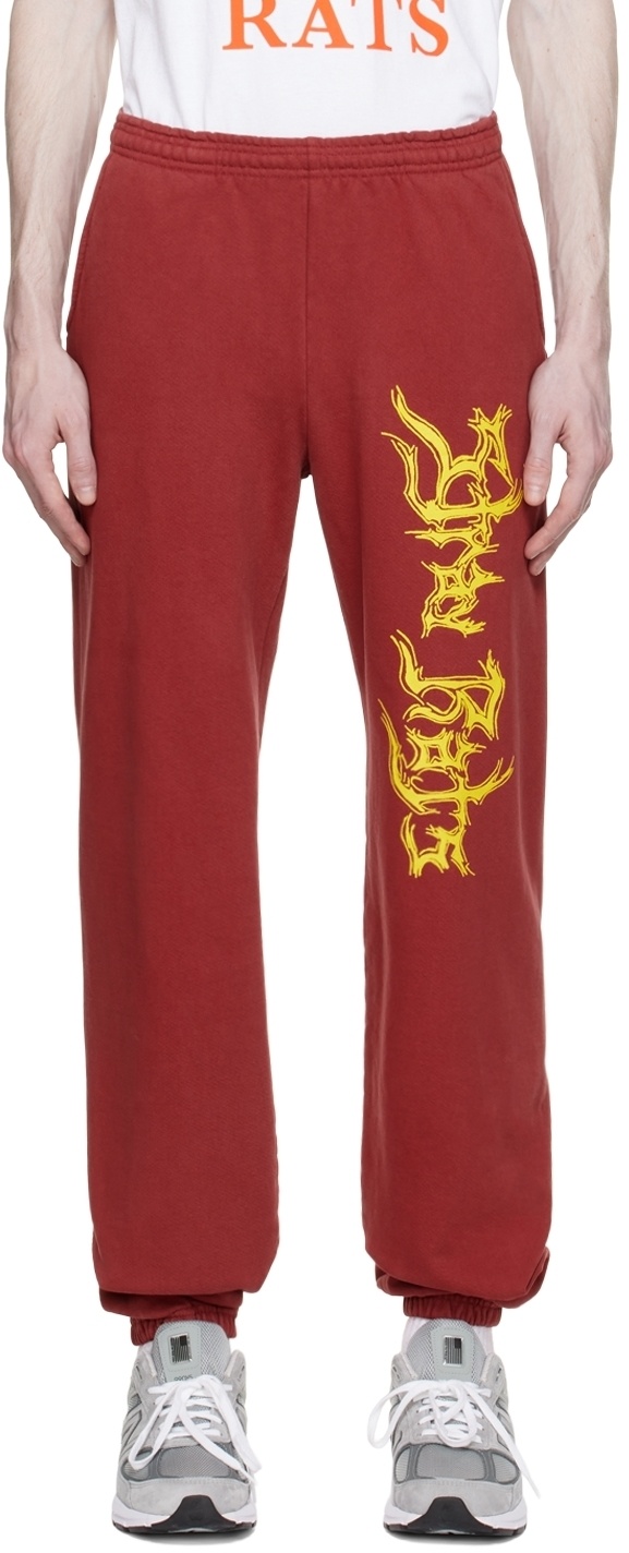 Stray Rats Red Cotton Sweatpants