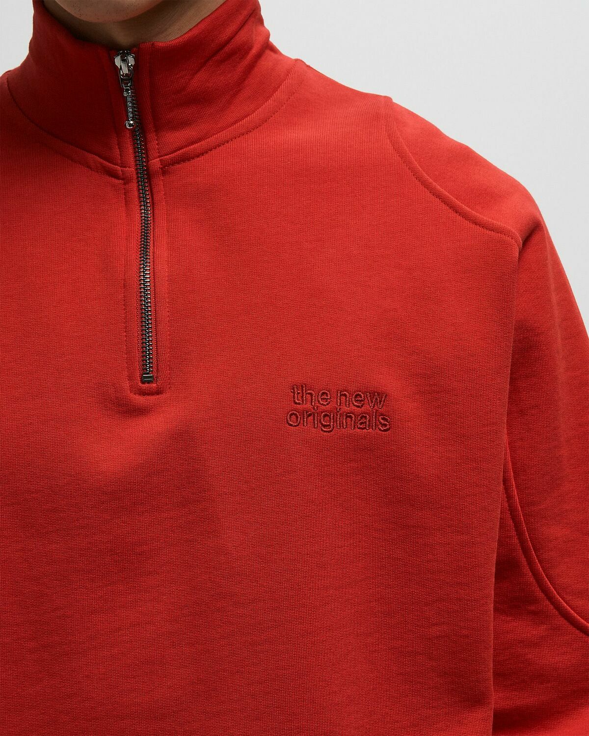 The New Originals EMBLEM HALF-ZIP SWEATER Red Men