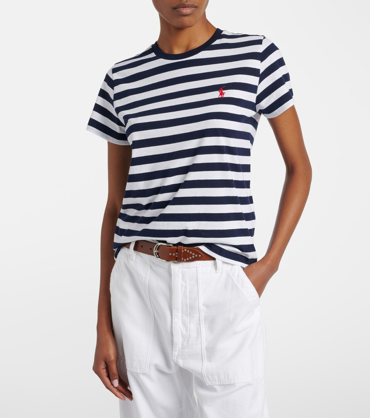 Polo Ralph Lauren Logo striped cotton jersey T-shirt
