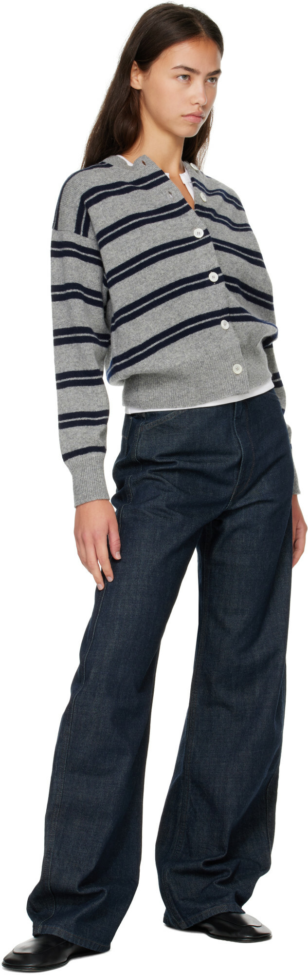 &Daughter Gray Ada Crewneck Cardigan