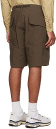 CCP Brown Pleated Pocket Shorts