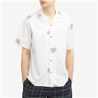 Portuguese Flannel Men's Embroidered Bouquet Vacation Shirt in White