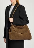 Toteme T-lock Suede top Handle bag - Taupe - One Size