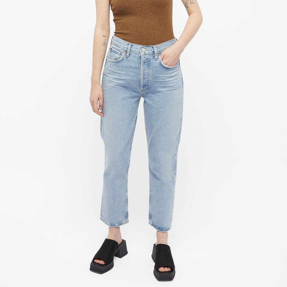 Agolde Women's Riley High Rise Straight Crop Jean in Dimension AGOLDE
