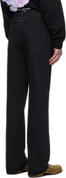WOOYOUNGMI Black Crochet Straight Jeans