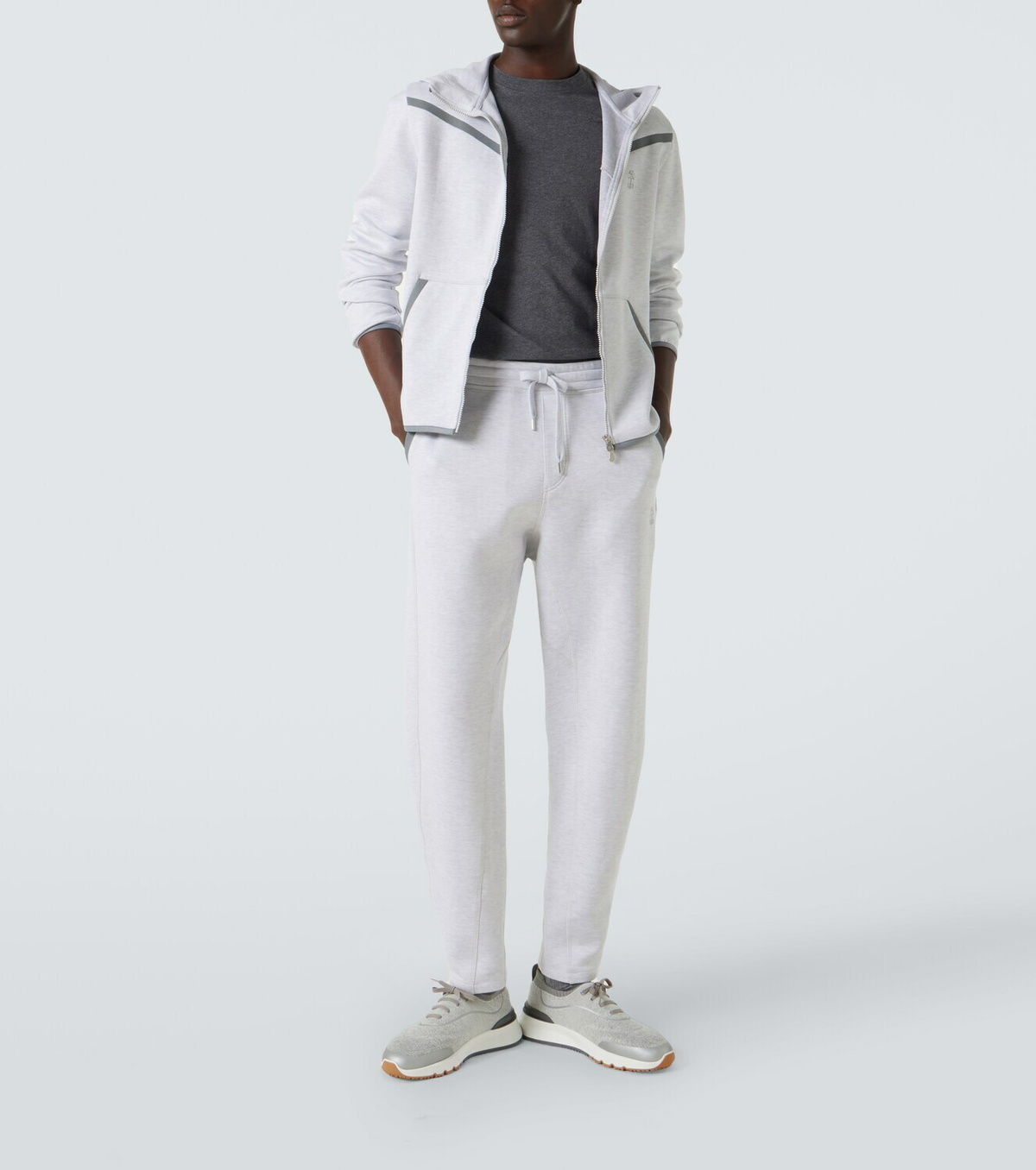 Brunello Cucinelli Cotton-blend French terry zip-up hoodie