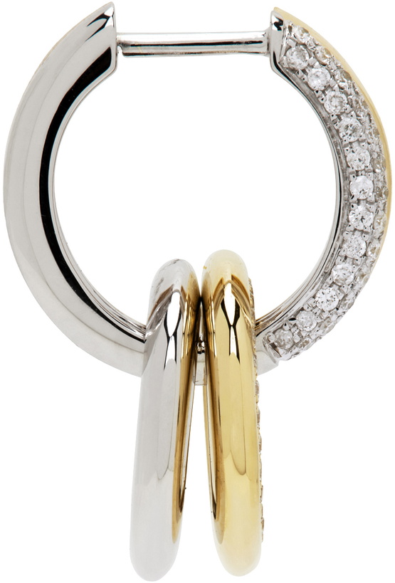 Photo: Yvonne Léon White Gold & Gold Double Hoop Single Earring